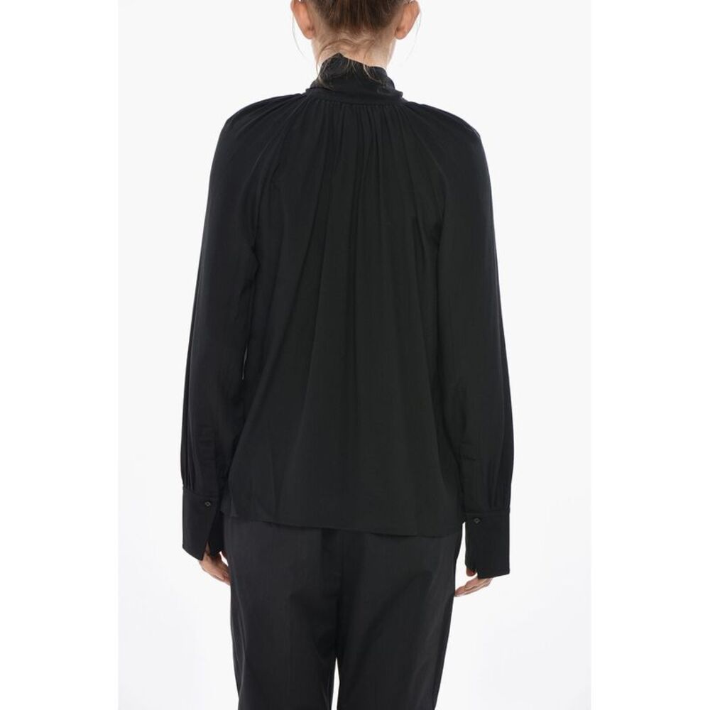 Silk Tie-Neck Blouse - Picture 3 of 5